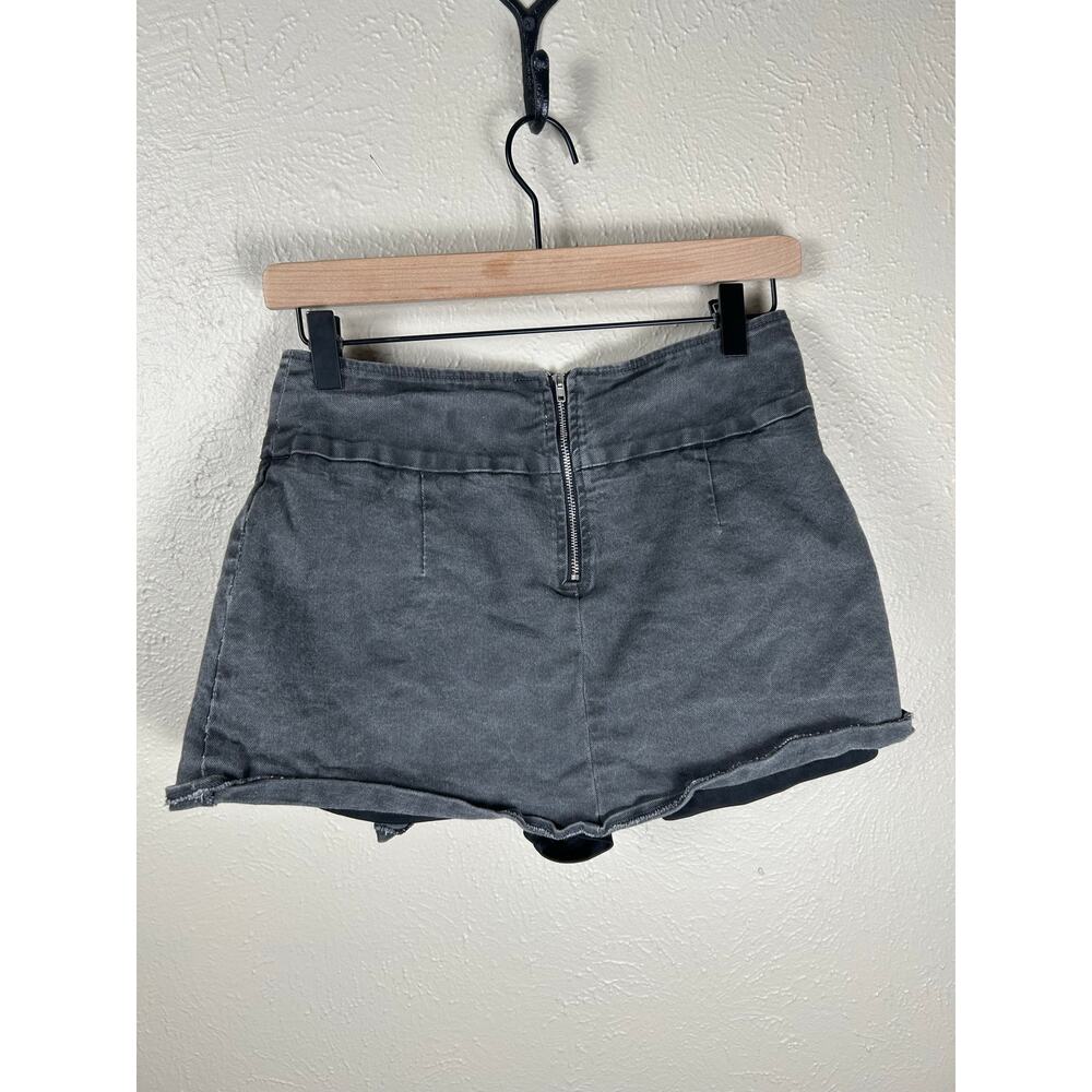 Vintage Y2K Micro Mini Skirt Size Small Skort Black Denim Skater Preppy Grunge - Picture 10 of 10